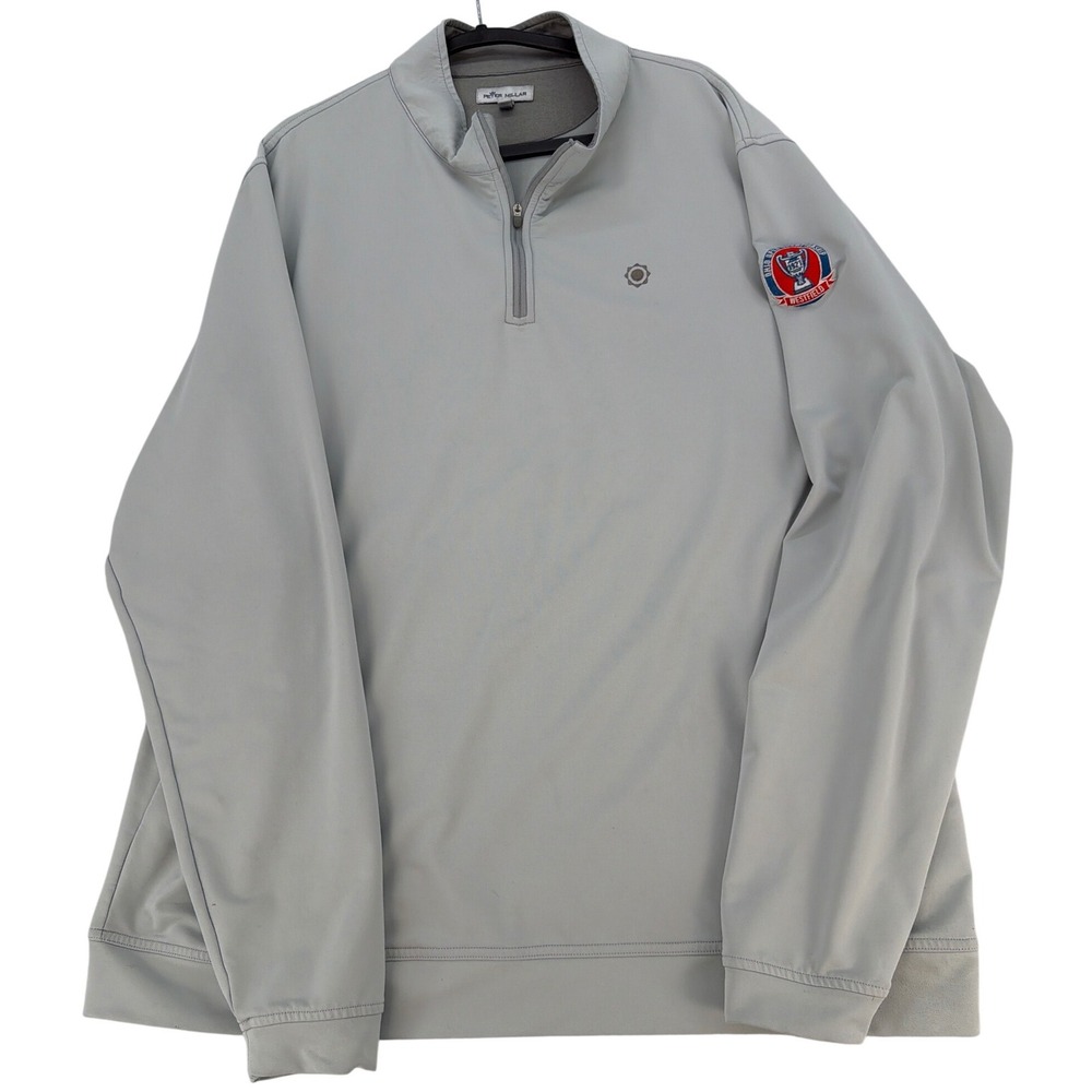 Peter Millar Mens Quarter Zip Pullover XXL Gray Performance Classic Streetwear